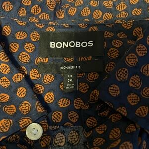 Bonobos men’s Big and Tall prominent fit Navy long sleeve shirt